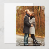 Enregistrer la date Dentelle Bordure Couple Carte (Devant / Derrière)