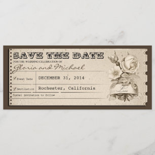 enregistrer la date des invitations vintages aux b