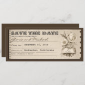 enregistrer la date des invitations vintages aux b (Devant / Derrière)