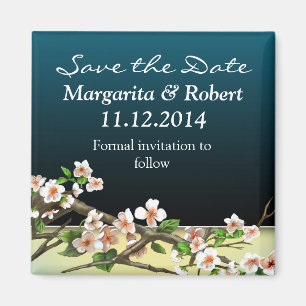 enregistrer la date élégante fleurs magnets