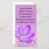 Enregistrer la date Embossée des cartes crocus vio (Devant / Derrière)