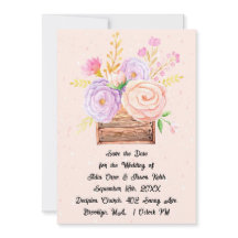 Enregistrer la date Faire-part de mariage des fleu