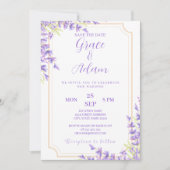 Enregistrer la date faire-part de mariage Lavander (Devant)