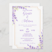 Enregistrer la date faire-part de mariage Lavander (Devant / Derrière)