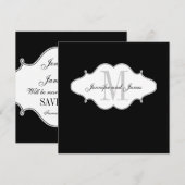 Enregistrer la date Faire-part de mariage noir et  (Devant / Derrière)