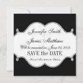 Enregistrer la date Faire-part de mariage noir et  (Dos)