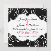 Enregistrer La Date Faire-part de mariage Rose Bla (Dos)