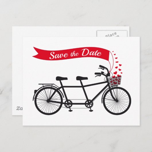 Enregistrer la date, faire-part de mariage tandem  (Devant / Derrière)