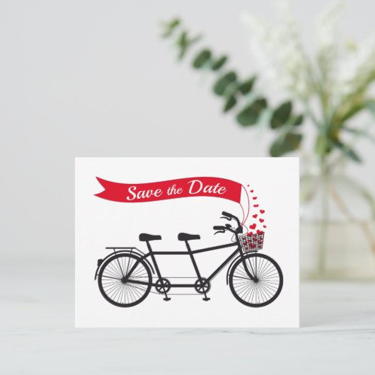 Enregistrer la date, faire-part de mariage tandem (Debout devant)