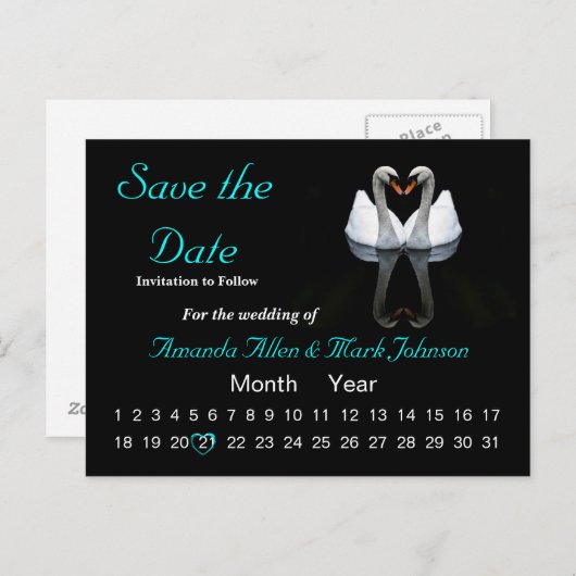 Enregistrer la date, Faire-part Mariage (Devant / Derrière)