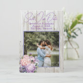 Enregistrer la date Faire-part photo Bois et Fleur (Debout devant)