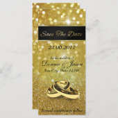 Enregistrer la date Gold Mariage anneaux - Carte r (Devant / Derrière)