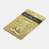 Enregistrer la date Gold Mariage Bagues - Post-it® (Incliné)
