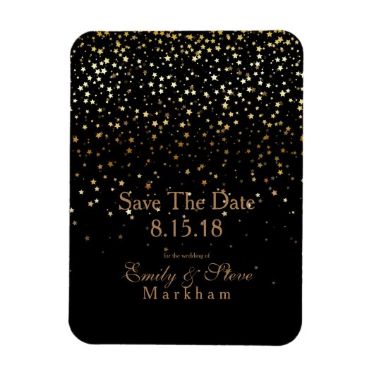 Enregistrer la date Golden Stars Magnet (Vertical)