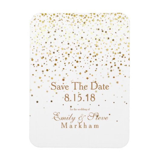 Enregistrer la date Golden Stars Magnet (Vertical)