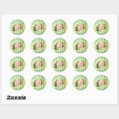 Enregistrer la date Green Gold Striped Stickers (Feuille)
