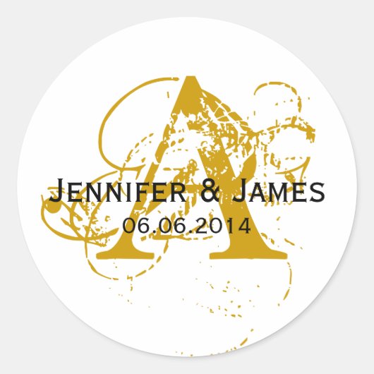 Enregistrer la date initiale Noms Mariage Sticker  (Devant)
