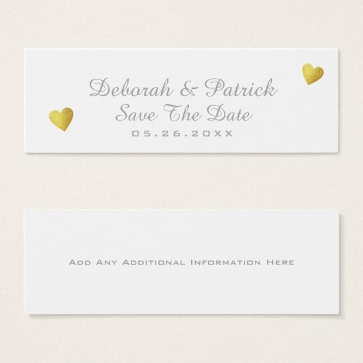 enregistrer la date insert-card . mariage blanc (Devant & derrière)