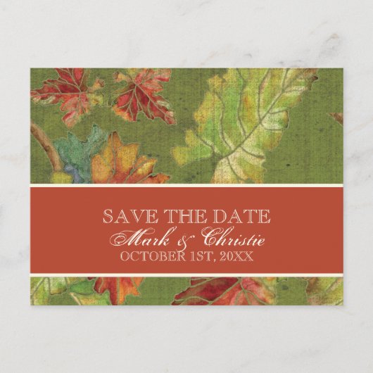 Enregistrer la date Invitation Autumn Grape Leaf B (Devant)