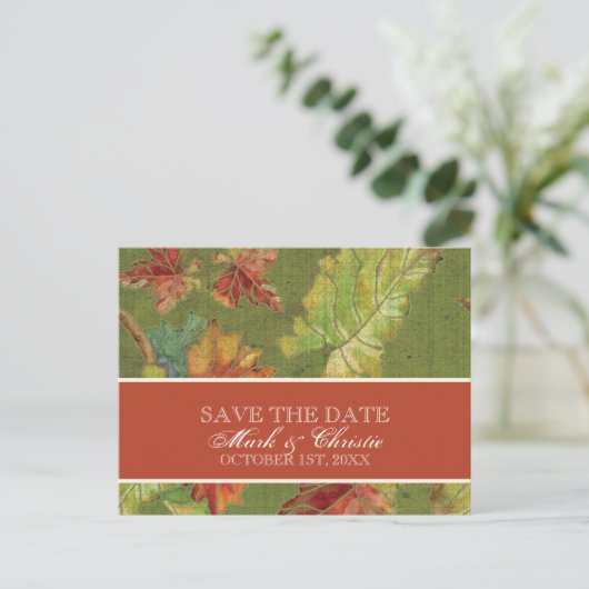 Enregistrer la date Invitation Autumn Grape Leaf B (Debout devant)