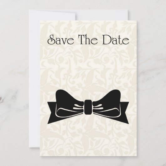 Enregistrer la date Invitation avec cravate arc no (Devant)