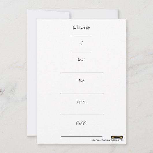 Enregistrer la date Invitation avec cravate arc no (Dos)