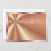 Enregistrer la date Invitation avec ruban de perle (Devant / Derrière)