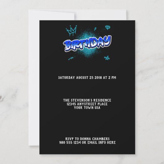 Enregistrer la date Invitation de fête d'anniversa (Dos)