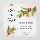 Enregistrer la date Invitation de Noël (Devant / Derrière)