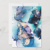 Enregistrer la date Invitation encre violette bleu (Dos)