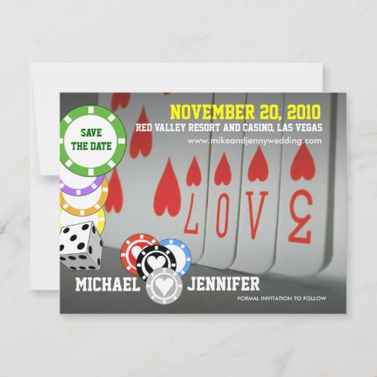 Enregistrer La Date Invitation Love Card 6 (Devant)