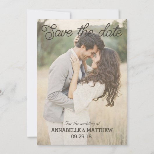 Enregistrer la date invitation rustique vintage (Devant)