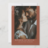 Enregistrer la date Invitation Terracotta Floral (Dos)