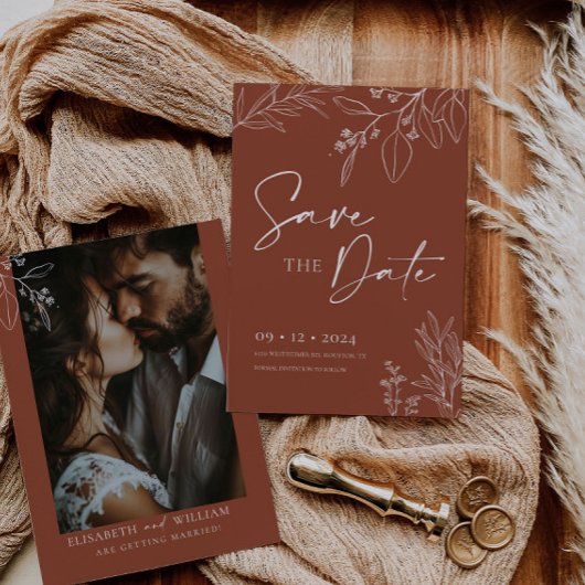 Enregistrer la date Invitation Terracotta Floral