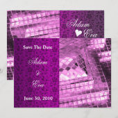 Enregistrer La Date Invitation Violet Gemstone Mos (Devant / Derrière)