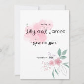 Enregistrer La Date Invitations De Lavage De Fleur (Devant)