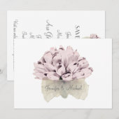 Enregistrer la date ~ Invitations Mariage Roses ro (Devant / Derrière)