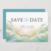Enregistrer La Date Invitations Watercolor Beach W (Devant / Derrière)