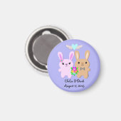 Enregistrer la date Lapin Rabbit Couple Magnet (Recto/Verso)