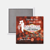 Enregistrer la date Las Vegas Magnet 2 pouces carr (Recto/Verso)