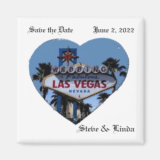 Enregistrer la date Las Vegas Mariage Magnet 2 pou (Devant)
