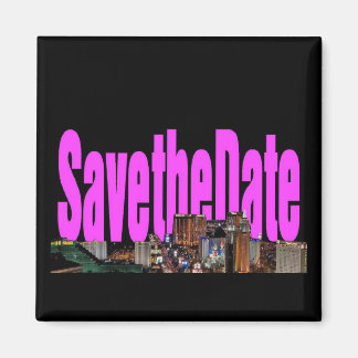 Enregistrer la date Las Vegas Strip Pink Magnet