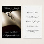 Enregistrer la date, les anneaux Mariages - Carte  (Devant & derrière)