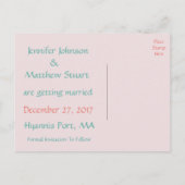 Enregistrer la date Lovebirds Mariage carte postal (Dos)