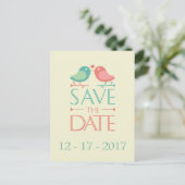 Enregistrer la date Lovebirds Mariage carte postal (Debout devant)
