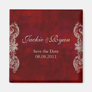 Enregistrer la date Magnet Antique Rose Rouge