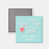 enregistrer la date magnet aqua (Recto/Verso)