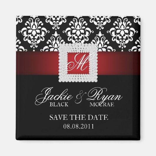 Enregistrer la date Magnet Bijoux Broche Rouge Noi (Devant)