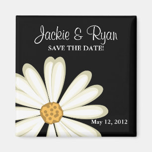 Enregistrer la date Magnet Daisy Mariage blanc noi