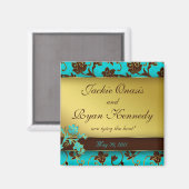 Enregistrer la date Magnet Elegant Gold Floral BB  (Recto/Verso)